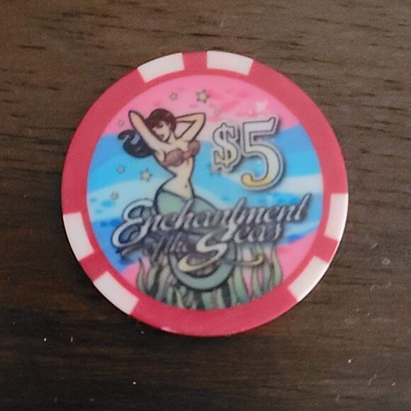 ENCHANTMENT of the Seas Royal Caribbean International $5 Casino Chip MERMAID - Picture 3 of 3